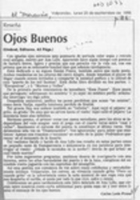 Ojos buenos  [artículo] Carlos León Pezoa.