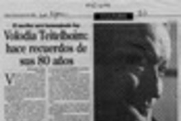 Volodia Teitelboim hace recuerdos de sus 80 años  [artículo] Richard Vera.
