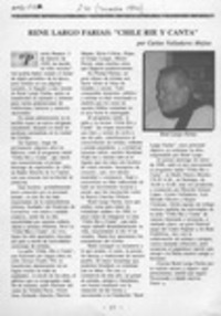 René Largo Farías, "Chile ríe y canta"  [artículo] Carlos Valladares Majías.