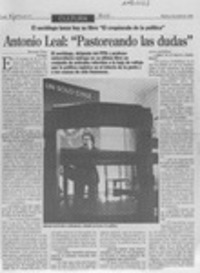 Antonio Leal, "Pastoreando las dudas"  [artículo] Richard Vera.