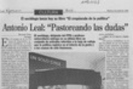 Antonio Leal, "Pastoreando las dudas"  [artículo] Richard Vera.