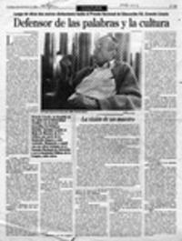 Defensor de las palabras y la cultura  [artículo] Loreto Novoa.