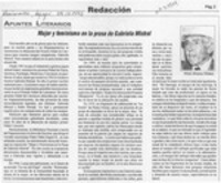 Mujer y feminismo en la prosa de Gabriela Mistral  [artículo] Oriel Alvarez Gómez.