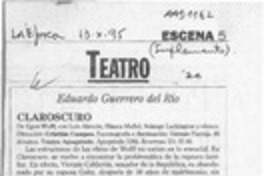 Claroscuro  [artículo] Eduardo Guerrero del Río.