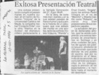 Exitosa presentación teatral  [artículo].