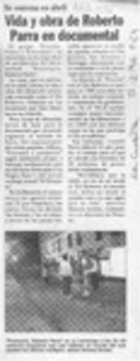 Vida y obra de Roberto Parra en documental  [artículo].