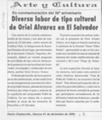 Diversa labor de tipo cultural de Oriel Alvarez en El Salvador  [artículo].