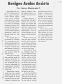 Benigno Avalos Ansieta  [artículo] Héctor Maldonado C.