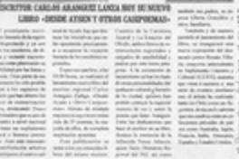 Escritor Carlos Aránguiz lanza hoy su nuevo libro "Desde Aysén y otros casipoemas"  [artículo].