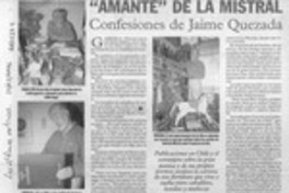 "Amante" de la Mistral, confesiones de Jaime Quezada  [artículo].