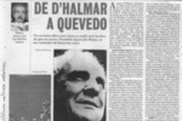 De D'Halmar a Quevedo  [artículo] Luis Sánchez Latorre.