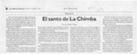 El santo de La Chimba  [artículo] Juan Guillermo Prado.