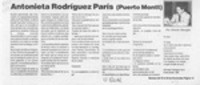 Antonieta Rodríguez París (Puerto Montt)  [artículo] Ernesto Massiglio.