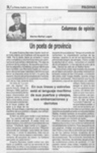 Un poeta de provincia