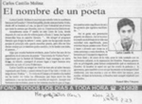 El nombre de un poeta  [artículo] Hansel Silva Vásquez.