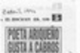 Poeta ariqueño gusta a cabros estudiantes  [artículo].