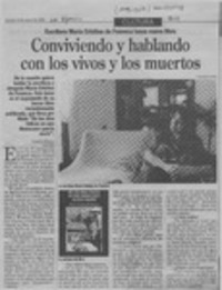 Conviviendo y hablando con los vivos y los muertos  [artículo] Loreto Novoa.