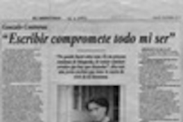 "Escribir compromete todo mi ser"  [artículo] Marco Herrera.