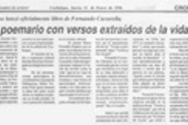 Un Poemario con versos extraídos de la vida  [artículo].