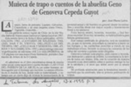 Muñeca de trapo o cuentos de la abuelita Geno, de Genoveva Cepeda Guyot  [artículo] José Flores Leiva.