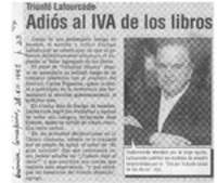 Adiós al IVA de los libros  [artículo].