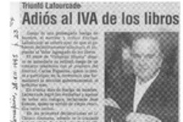 Adiós al IVA de los libros  [artículo].