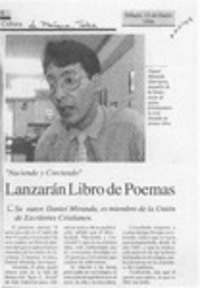 Lanzarán libro de poemas  [artículo].