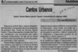 "Cantos urbanos"  [artículo] Juan Mihovilovic.