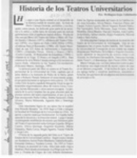 Historia de los teatros universitarios  [artículo] Wellington Rojas Valdebenito.