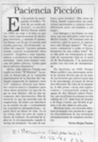 Paciencia ficción  [artículo] Víctor Rojas Farías.