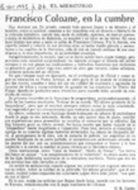 Francisco Coloane, en la cumbre