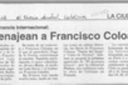 Homenajean a Francisco Coloane  [artículo].