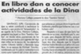 En libro dan a conocer actividades de la Dina