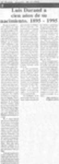 Luis Durand a cien años de su nacimiento