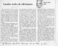 Cuentos orales de adivinanzas  [artículo] Eugenio Matus Romo.