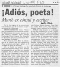 Adiós, poeta!  [artículo] S. V. Y.