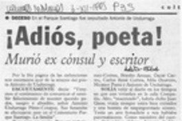 Adiós, poeta!  [artículo] S. V. Y.