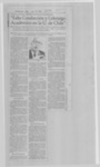 "Falta conducción y liderazgo académico en la U. de Chile"