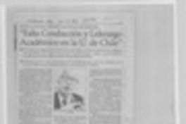 "Falta conducción y liderazgo académico en la U. de Chile"