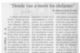 "Donde van a morir los elefantes"  [artículo] Mauricio Ostria González.