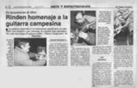 Rinden homenaje a la guitarra campesina  [artículo] Eduardo Henríquez O.