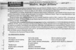 "Madre, mujer artista"  [artículo] León Ocqueteaux.
