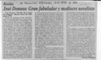 José Donoso, gran fabulador y mediocre novelista  [artículo] Marcelo Pellegrini.