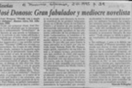 José Donoso, gran fabulador y mediocre novelista  [artículo] Marcelo Pellegrini.
