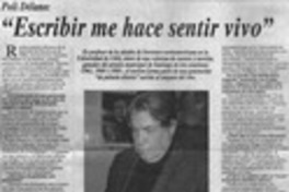 "Escribir me hace sentir vivo"