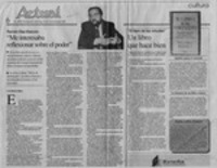 "Me interesaba reflexionar sobre el poder"  [artículo] Luis Alberto Maira.