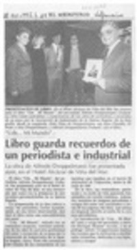 Libro guarda recuerdos de un periodista e industrial  [artículo].
