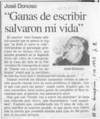 "Ganas de escribir salvaron mi vida"  [artículo].