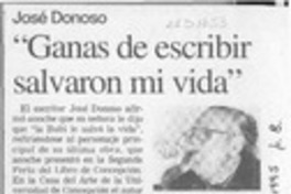 "Ganas de escribir salvaron mi vida"  [artículo].