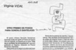 Otro premio de poesía para Gonzalo Santelices  [artículo] Virginia Vidal.